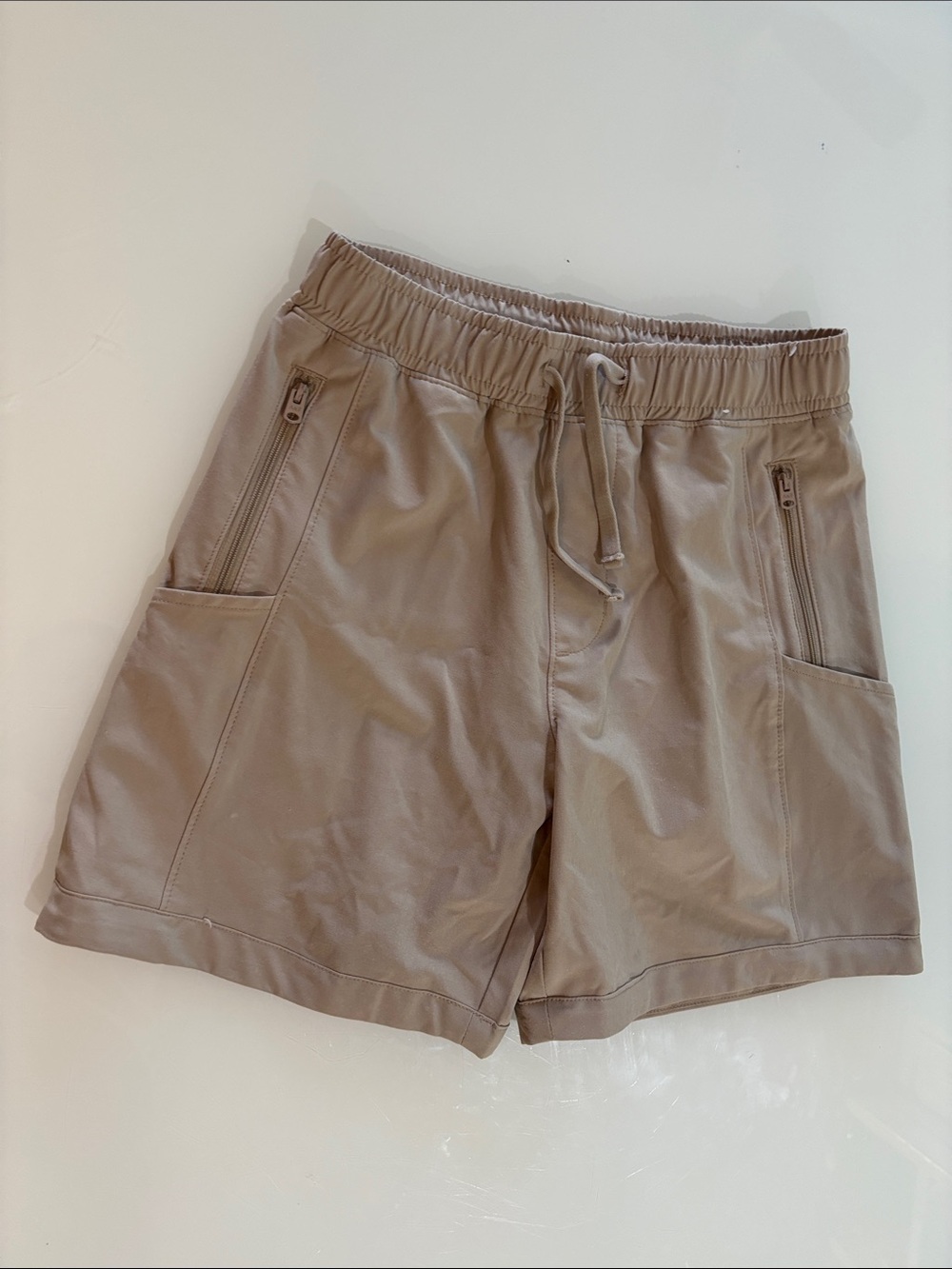 abercrombie kids taupe drawstring shorts